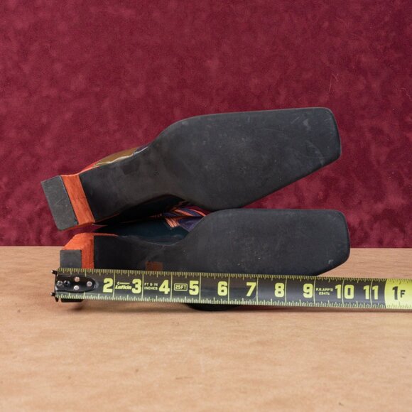 Jeffrey Campbell Wmn Patchwork Patent Leather Retro Vintage Zip Knee Boots sz 10 - Picture 5 of 11